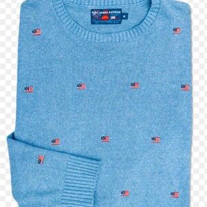 Kiel James Patrick Men’s American Flag Linen/Cotton Sweater Size S